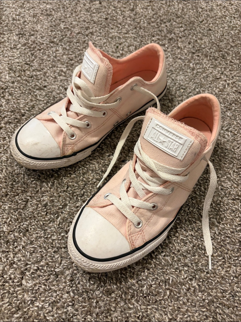 Converse Kids Pastel Pink Low Top Canvas Sneakers